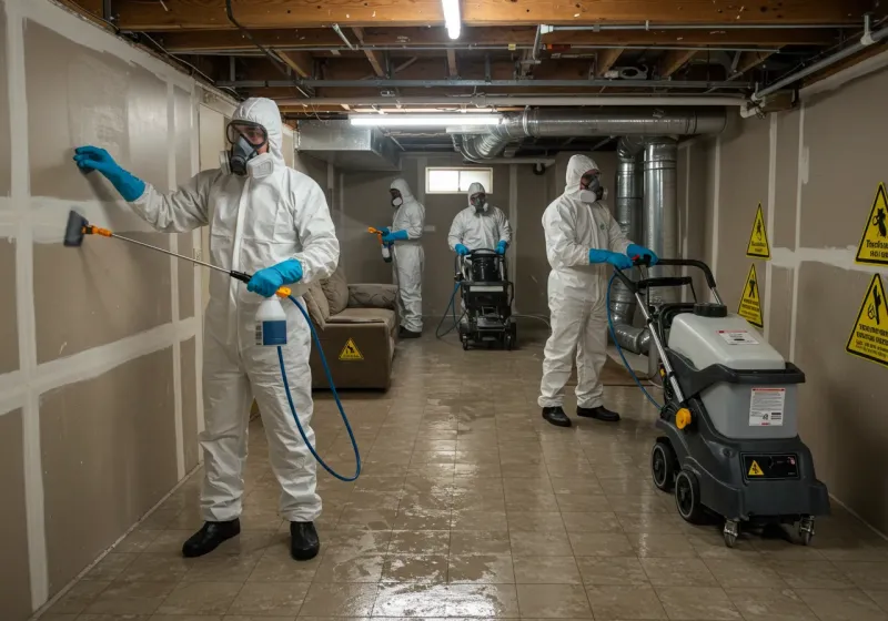 Basement Moisture Removal and Structural Drying process in Lexington, TN